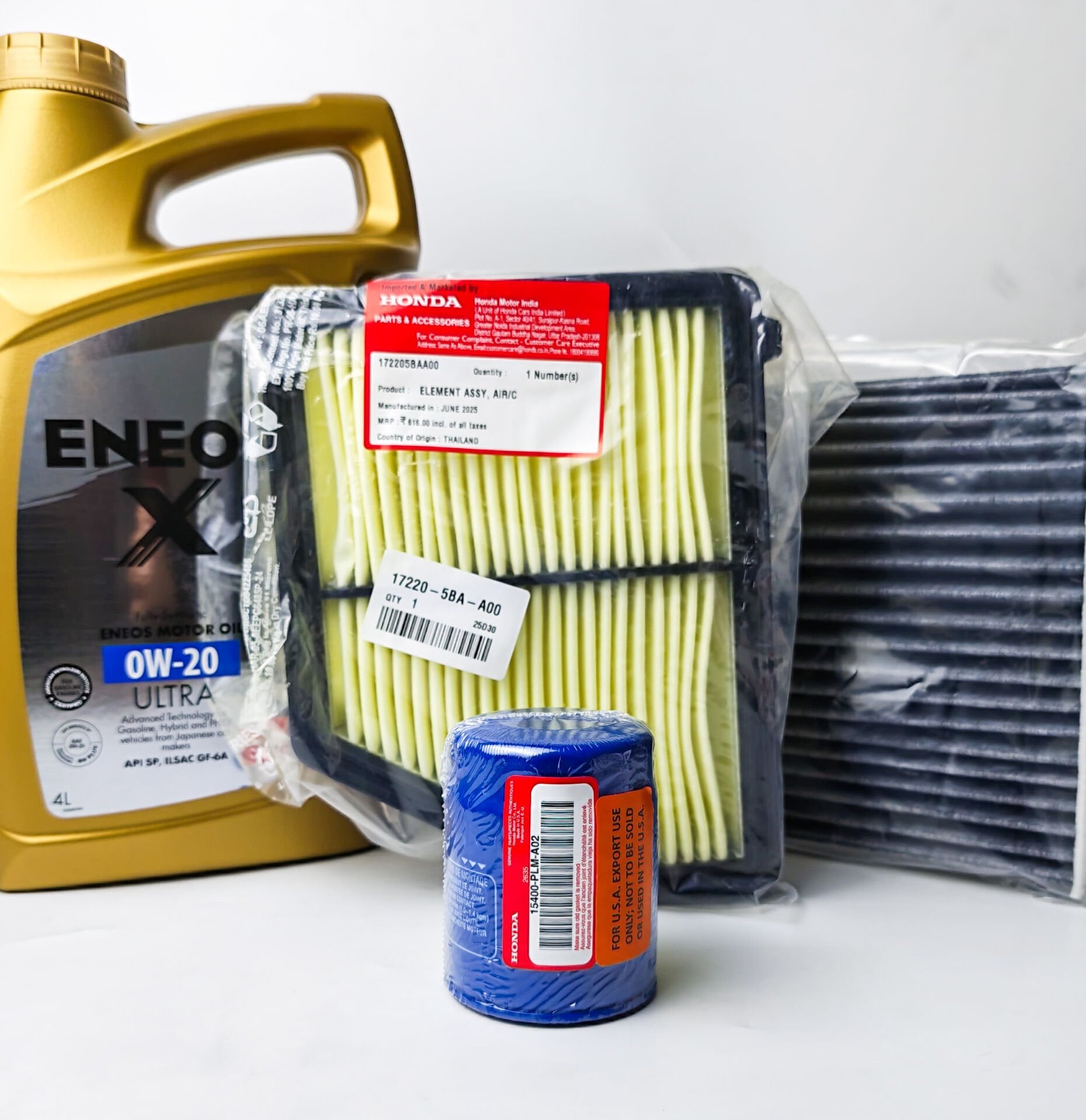 Bakım Seti Honda Civic 2017-2021 Fc5 (Orjinal 10 Delikli Yağ Filtresi,Orjinal Hava Filtresi Set)0w20