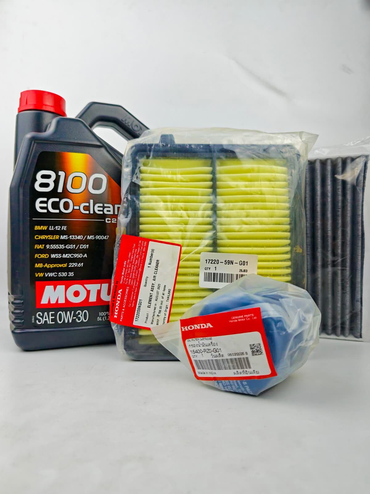 Honda Civic 2017-2021 Dizel Bakım Set (Orjinal Hava ve Yağ Filtre/İthal Polen) Motul 0w30 5 Litre