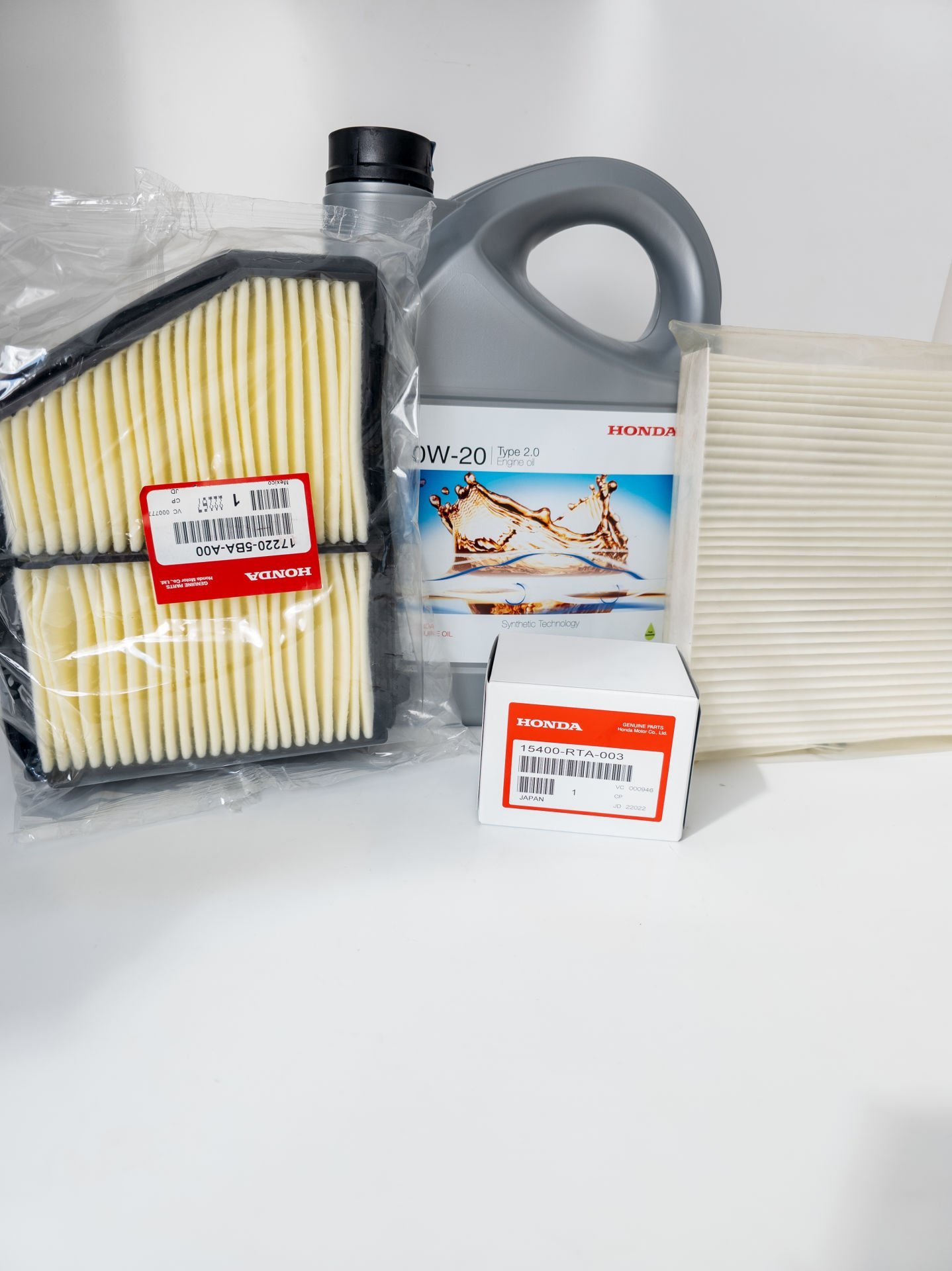 Orjinal Bakım Seti Honda Civic 2017-2021 Fc5 (Orjinal Yağ,Hava ve Yağ Filtresi ve İthal Polen)0w20