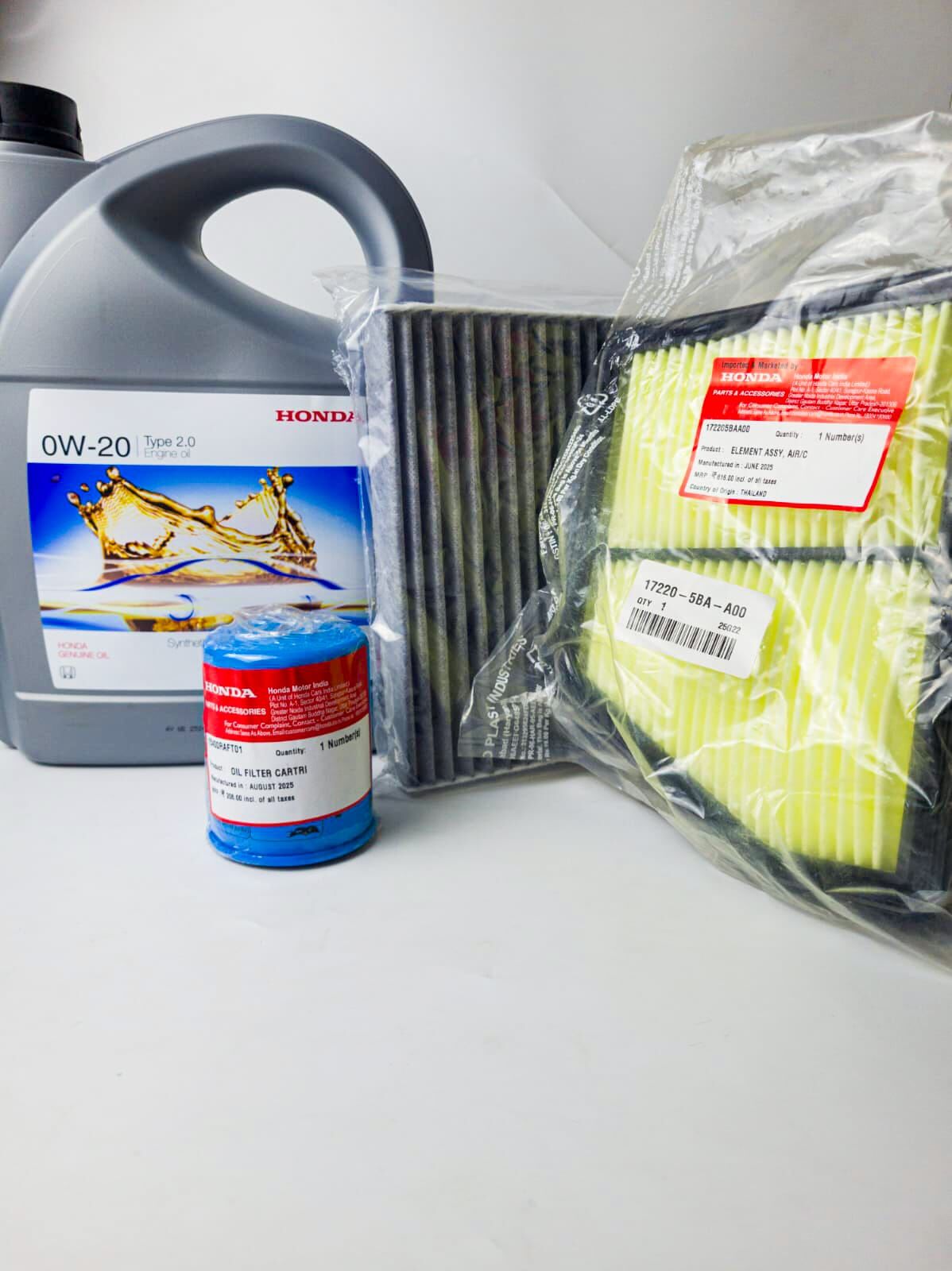 Orjinal Bakım Seti Honda Civic 2017-2021 Fc5 (Orjinal Yağ,Hava ve Yağ Filtresi ve İthal Polen)0w20