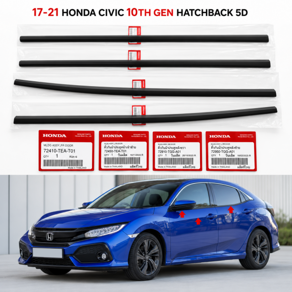 Orjinal Honda Civic Hatchback 2017-2022 Fk7 Sport Dış Cam Sıyırıcı Fitil Takım